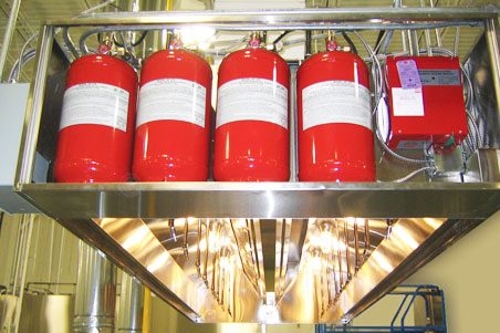 Fire protection for deep fat fryers and ducts